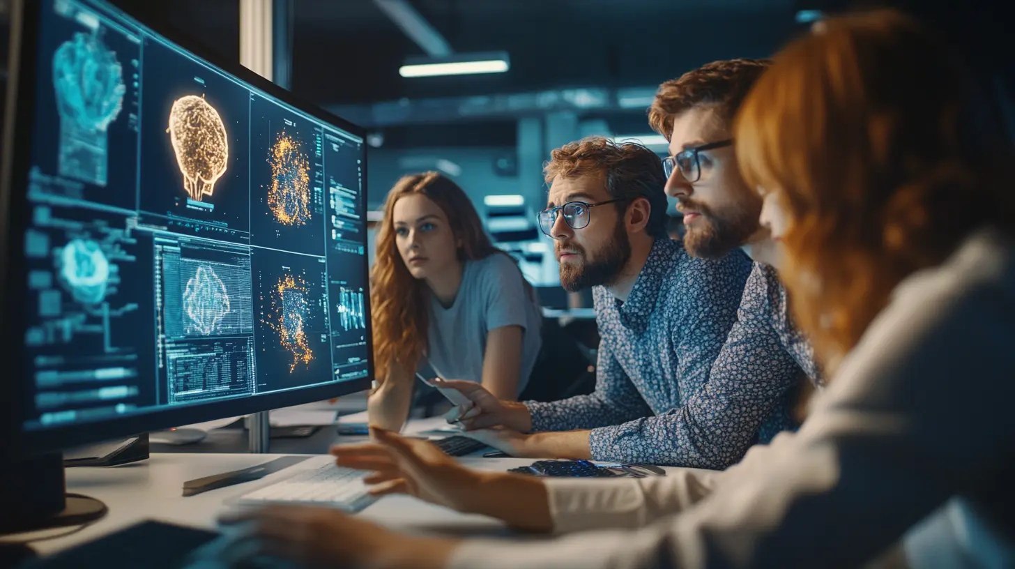 Jeunes technophiles testant détecteurs contenu IA