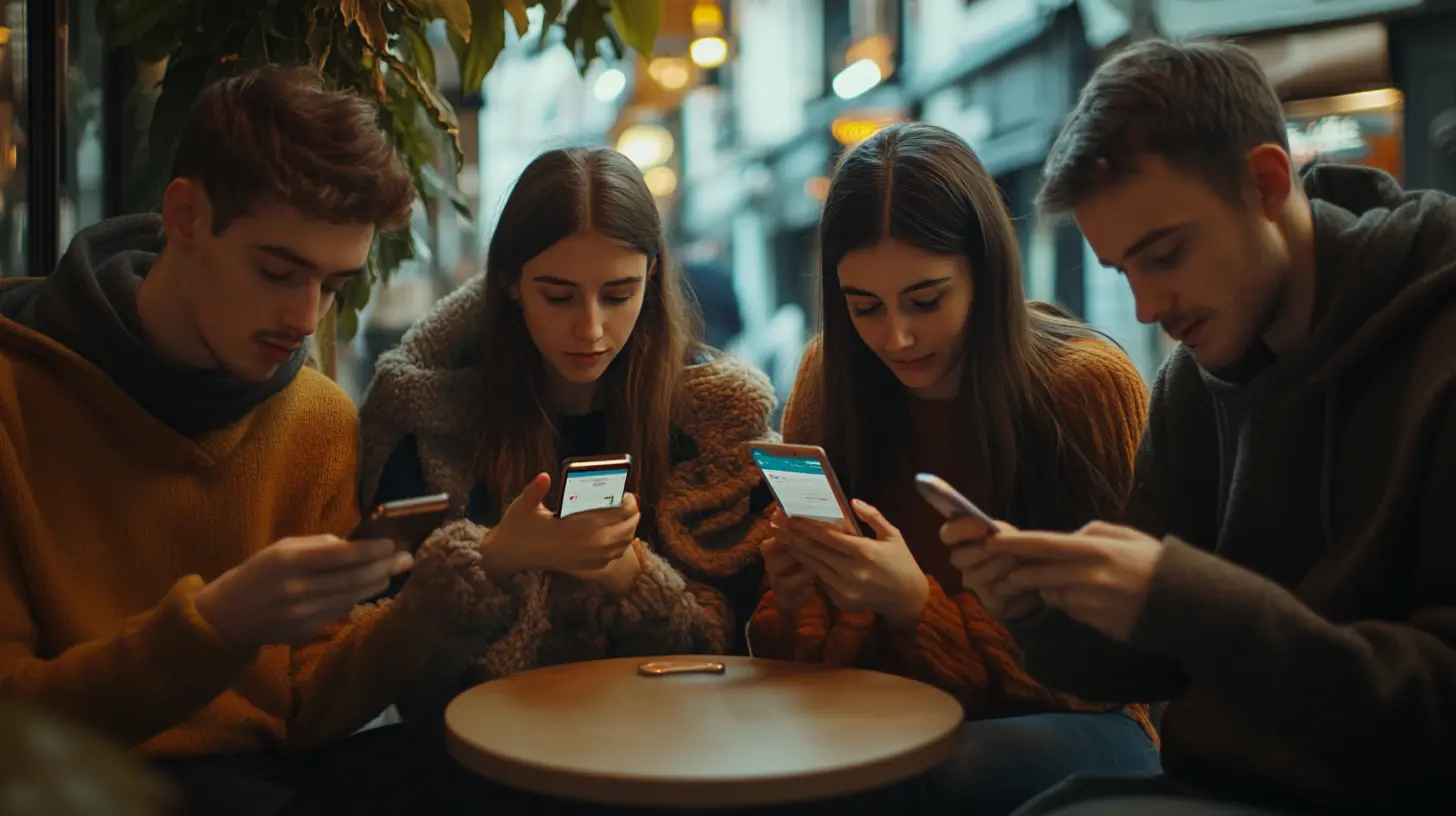 Applications IA amour utilisées dans un café