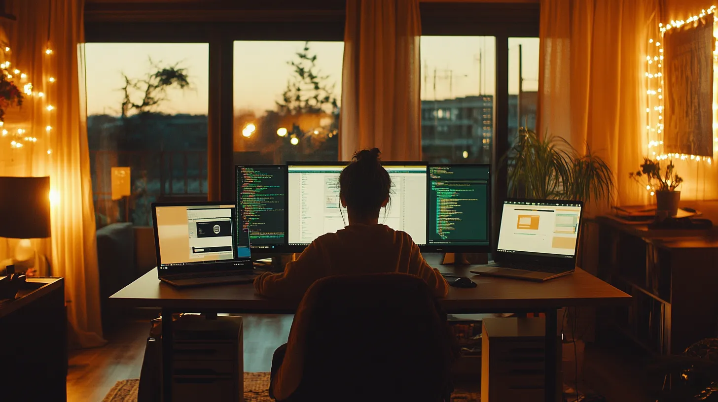 Création site web par IA dans bureau moderne