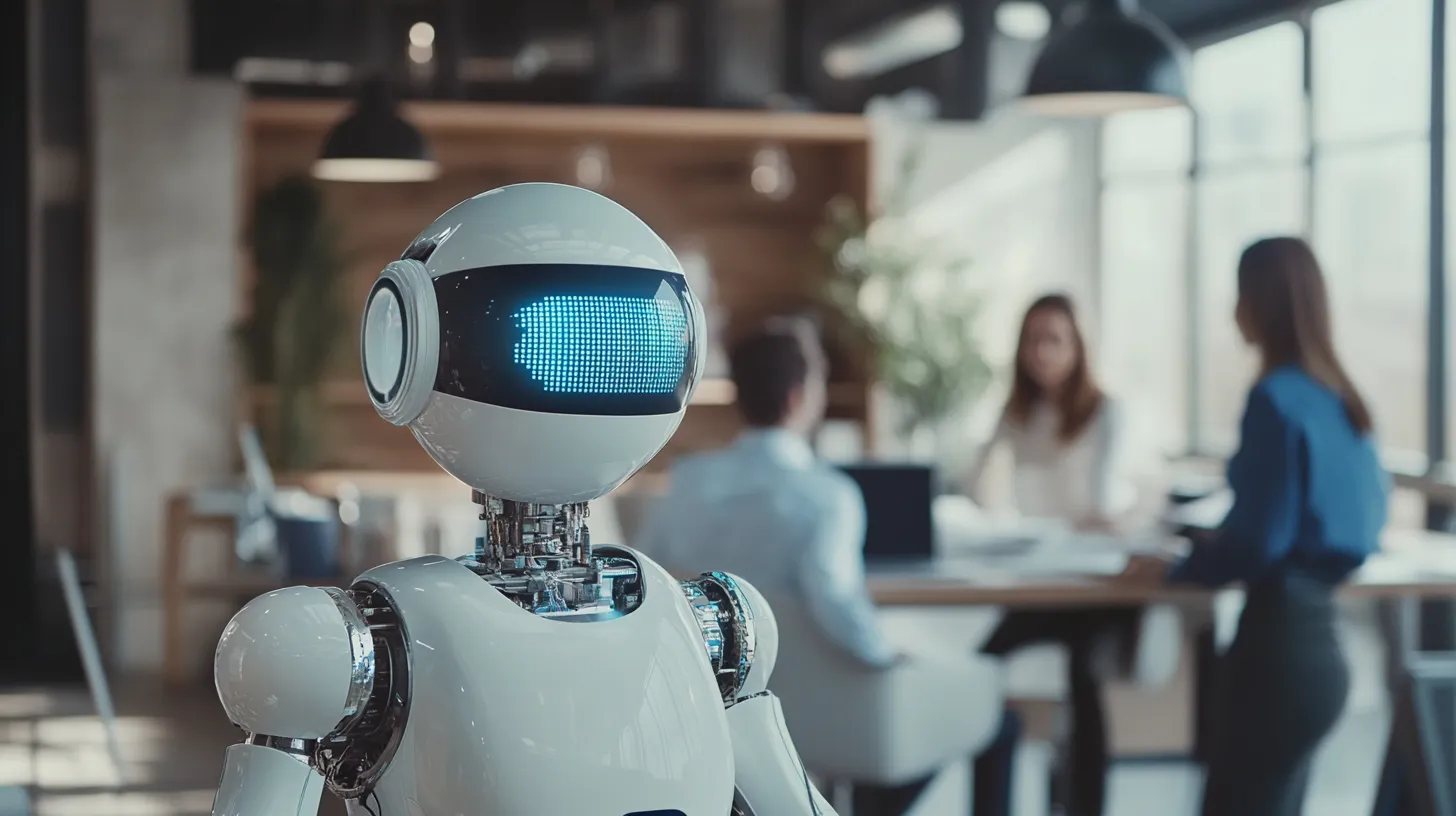 Automatisation IA en PME hommes femmes travaillant